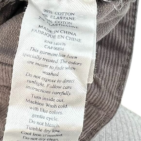 Faherty Stretch Corduroy Pants Gray Size 35 - Picture 10 of 12